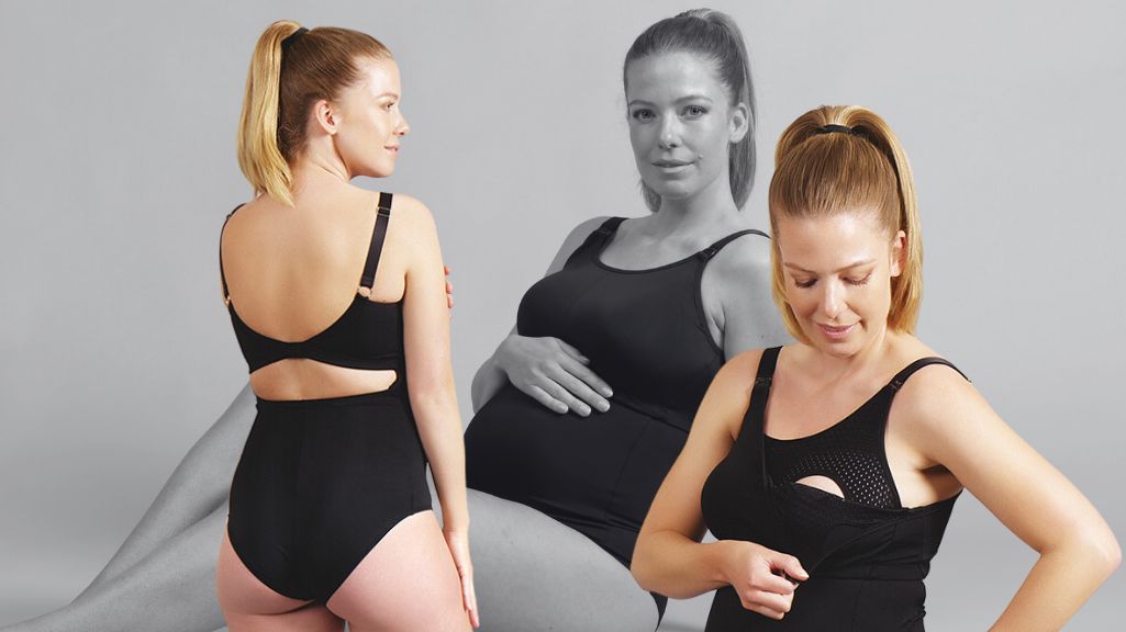 Black MyBelly Miami Swimsuit for Pregnancy - Stylish Maternity Swimwear